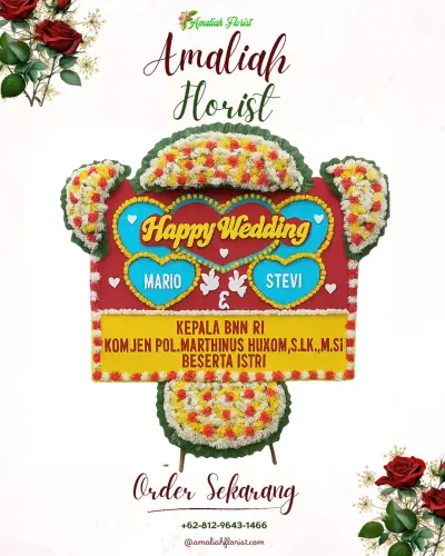 Karangan Papan Bunga Pernikahan di Cibentang